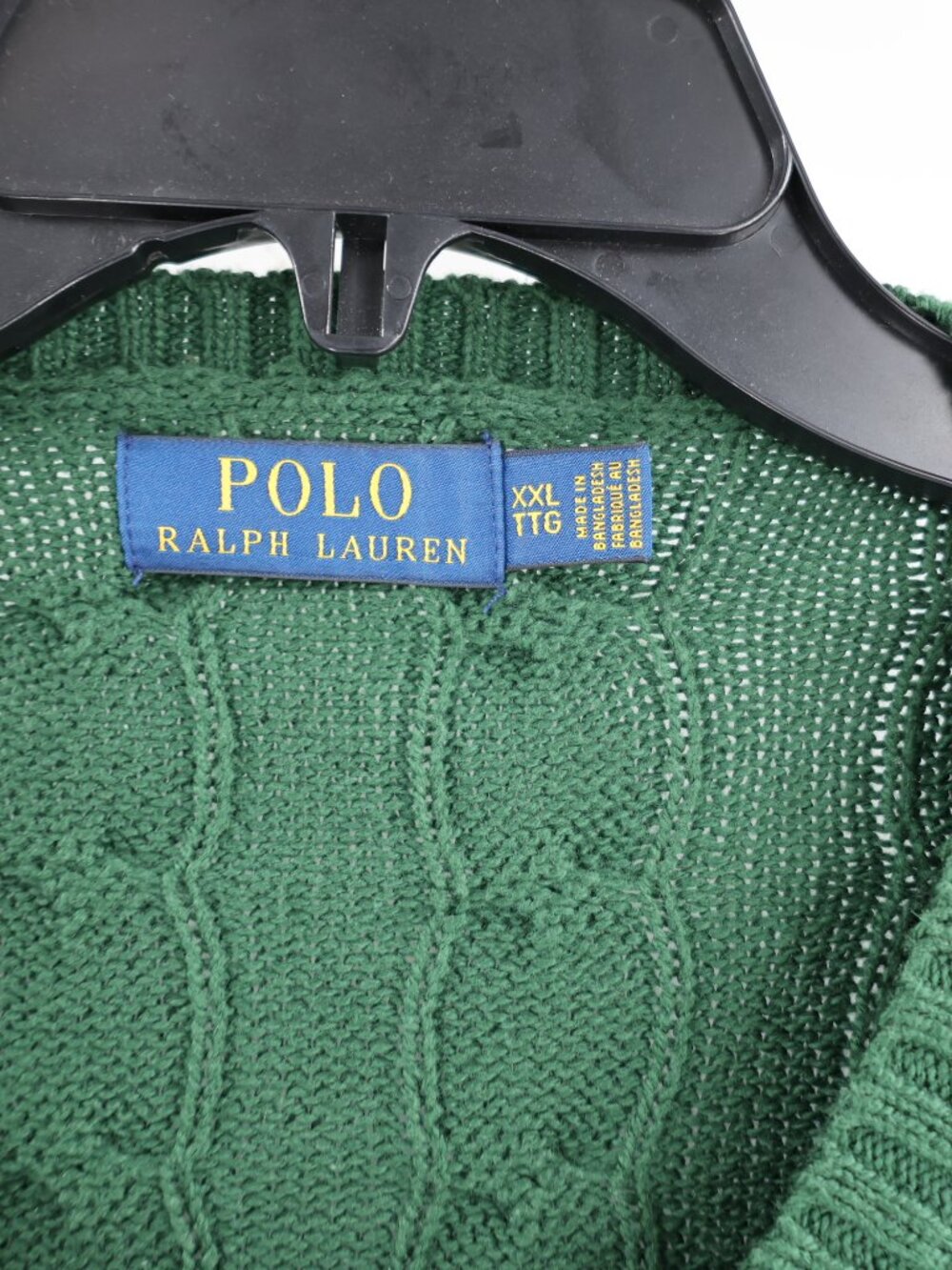 Polo Ralph Lauren Sweater Men’s 2XL Cotton Cable Knit Long Sleeve Crewneck Logo - Picture 3 of 8